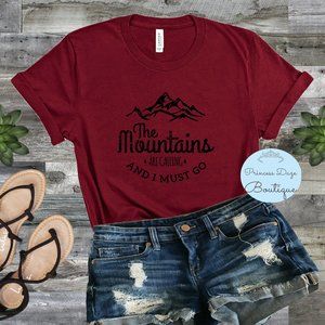 The Mountains Are Calling Graphic Tee Shirt